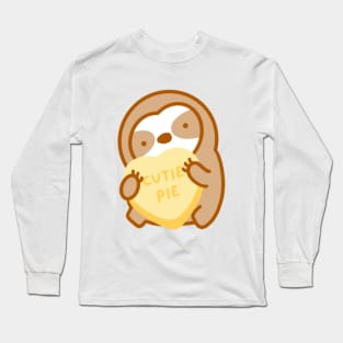 Cute Valentine Cutie Pie Candy Heart Sloth Long Sleeve T-Shirt